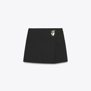 Zara ASYMMETRICAL CULOTTE SKIRT WITH APPLIQUE skort